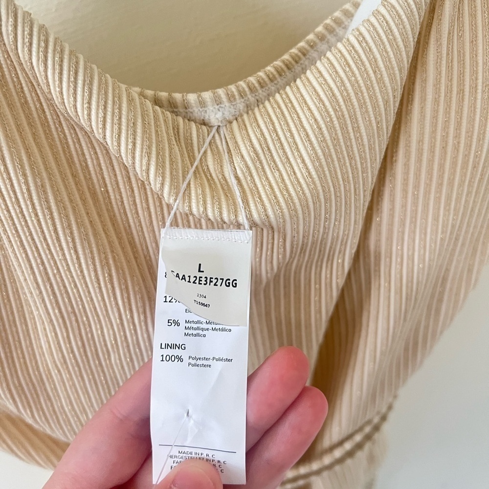 Cupshe Cream Ribbed One Piece Swimsuit - Picture 7 of 11